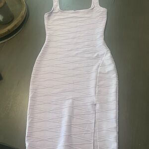 Windsor Textured White Midi Dress